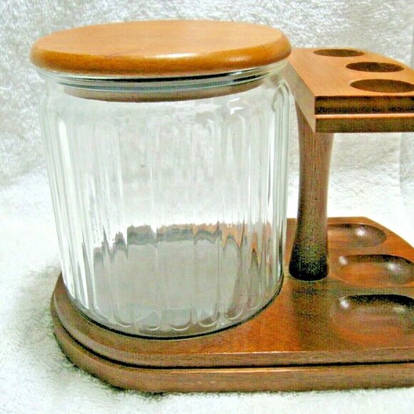 Glass Humidor Vintage 1960s Aztec Brand with Vintage Glass Ashtray for Pipes - Picture 10 of 10